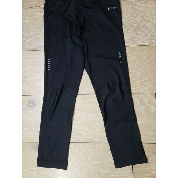 Nike DRI-FIT Women's Cropped Mesh Vent Panels Black Leggings XS Extra Small - Picture 7 of 8